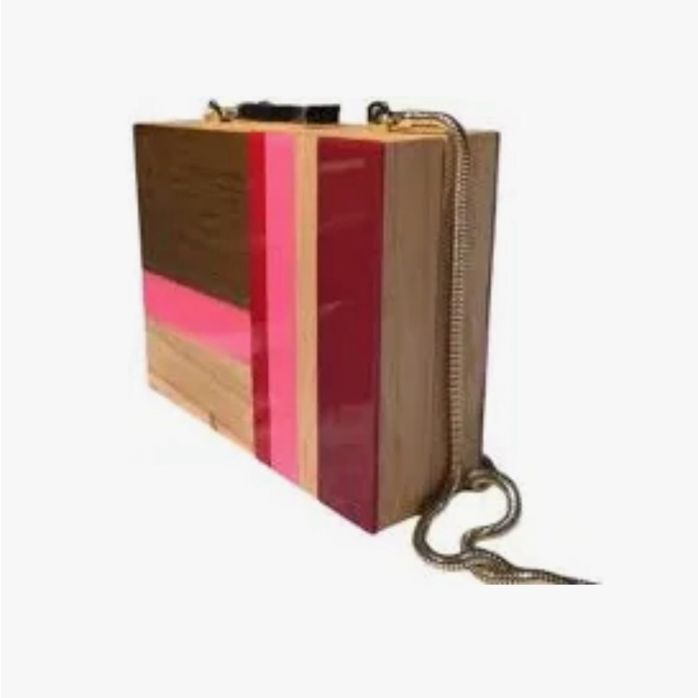 Tory Burch Color cube Multicolor Striped Clutch